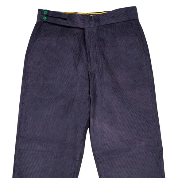 Mens 34 Gurkha Pants Eggplant Purple Corduroy High Waist Flat Front Straight Fit